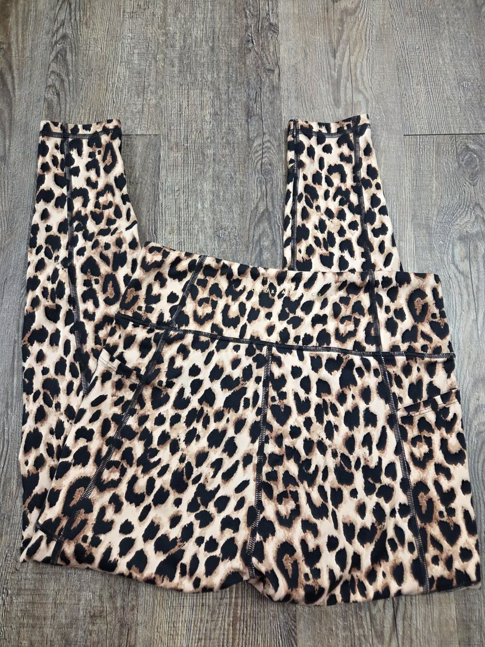 Victoria’s Secret BlackTan Leopard Animal Print Leggings Pants Women’s Size 10